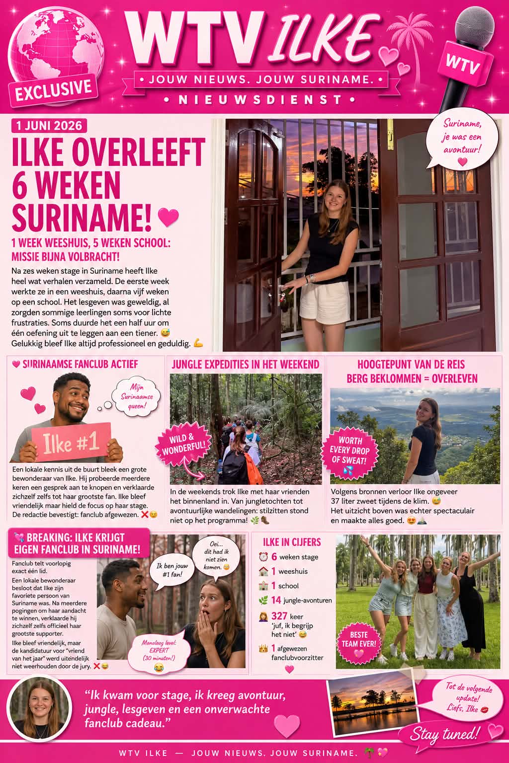 WTV Ilke artikel over zes weken Suriname