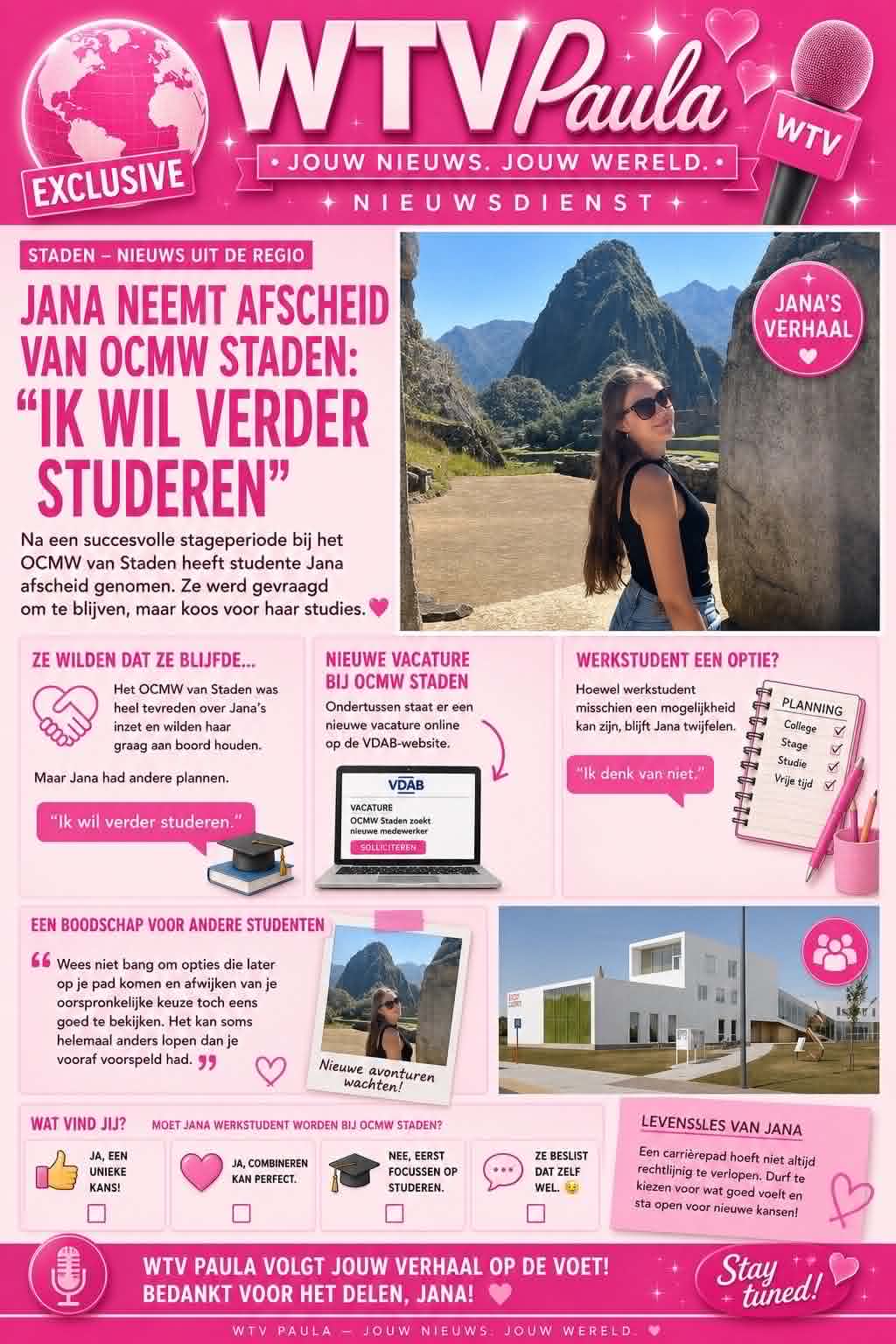 WTV Paula artikel over Jana en OCMW Staden